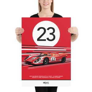Illustration 1970 Salzburg Porsche 917 KH Coupé 50cm x 70cm Portrait Poster