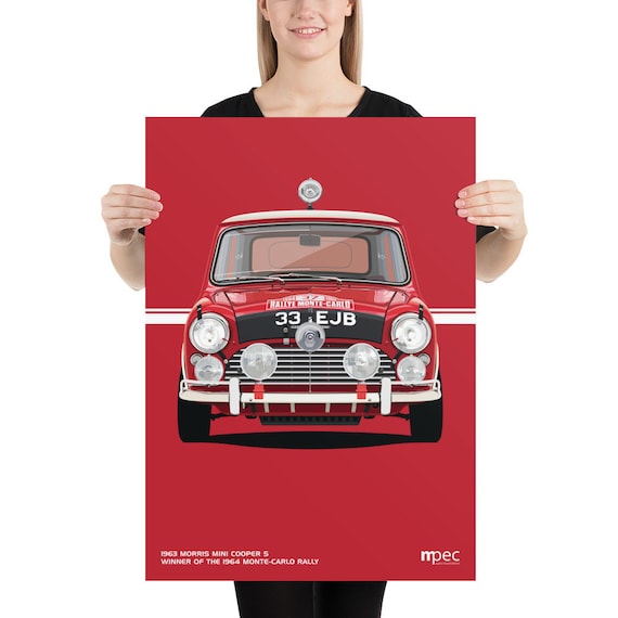 1964年モンテカルロラリー優勝車ミニクーパーSポスター（50 cm x 70 cm