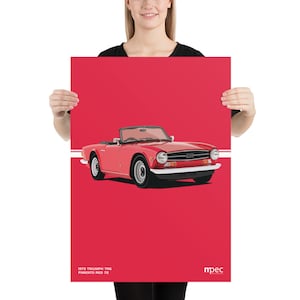 Illustration 1973 Triumph TR6 in Pimento Red 72 Portrait