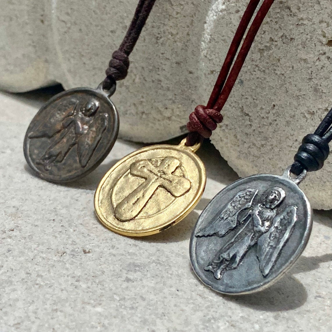 Archangel Saint Raphael Necklace Catholic Medal St Raphael Etsy