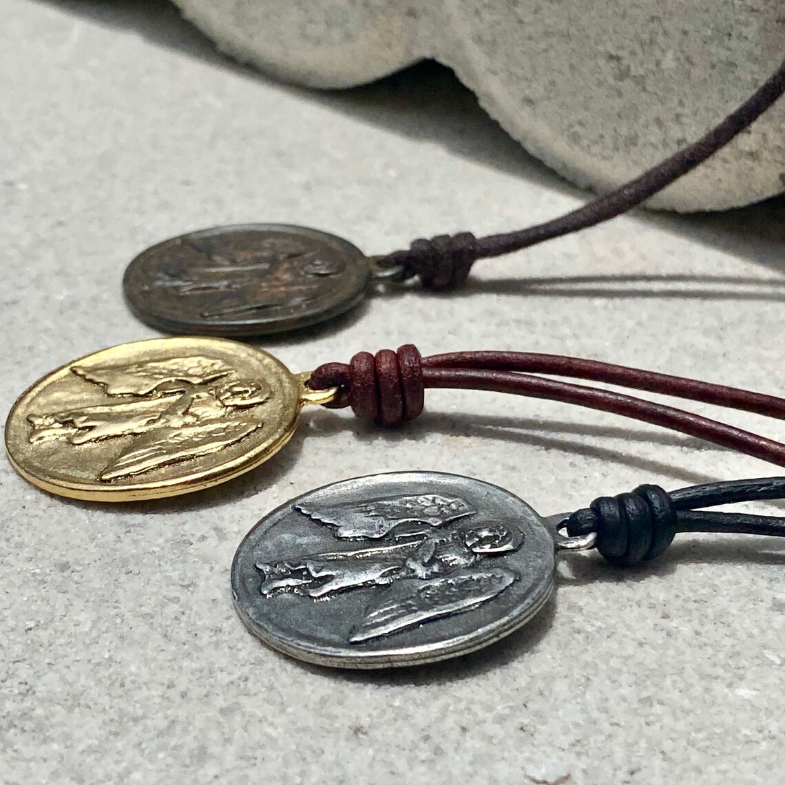 Archangel Saint Raphael Necklace Catholic Medal St Raphael Etsy