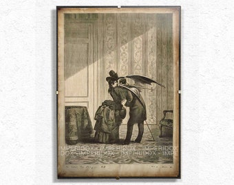 Haunting Vampire Art Print - Gothic Halloween Decor - Vintage-Inspired Vampire Poster - Dark Fantasy Wall Art
