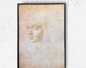 Boceto de Leonardo da Vinci - Dibujo renacentista antiguo - Reproducción de manuscrito antiguo - Obra de arte original de Imperidox