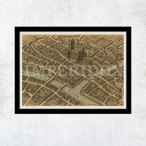 Antique York Map – Vintage City Map Print, Historic Cartography Wall Art, Old Town York Home Décor