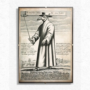 Plague Doctor Aged Poster | Plague Doctor Print