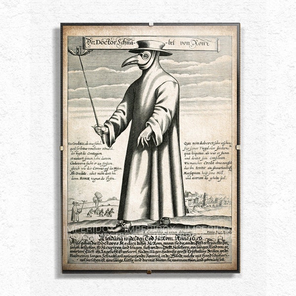 Plague Doctor Aged Poster | Plague Doctor Print