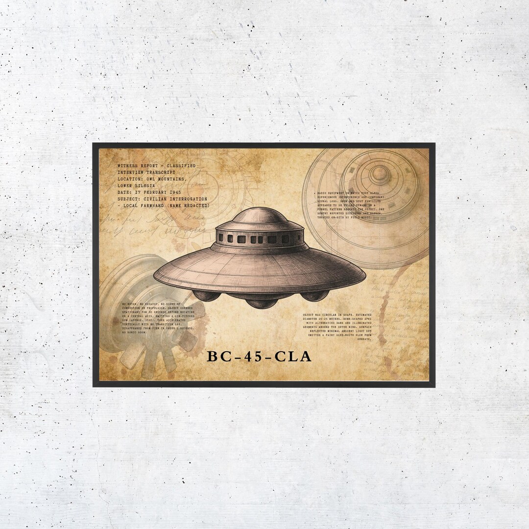 UFO Art Print – Alien Spaceship Poster – Retro Sci-fi Wall Art ...
