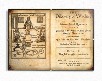 Witchfinder General Pamphlet Artwork | Witch Print | Witch Artwork | Witch Handmade Print | Aged reproduction print | Aged Wall Decor