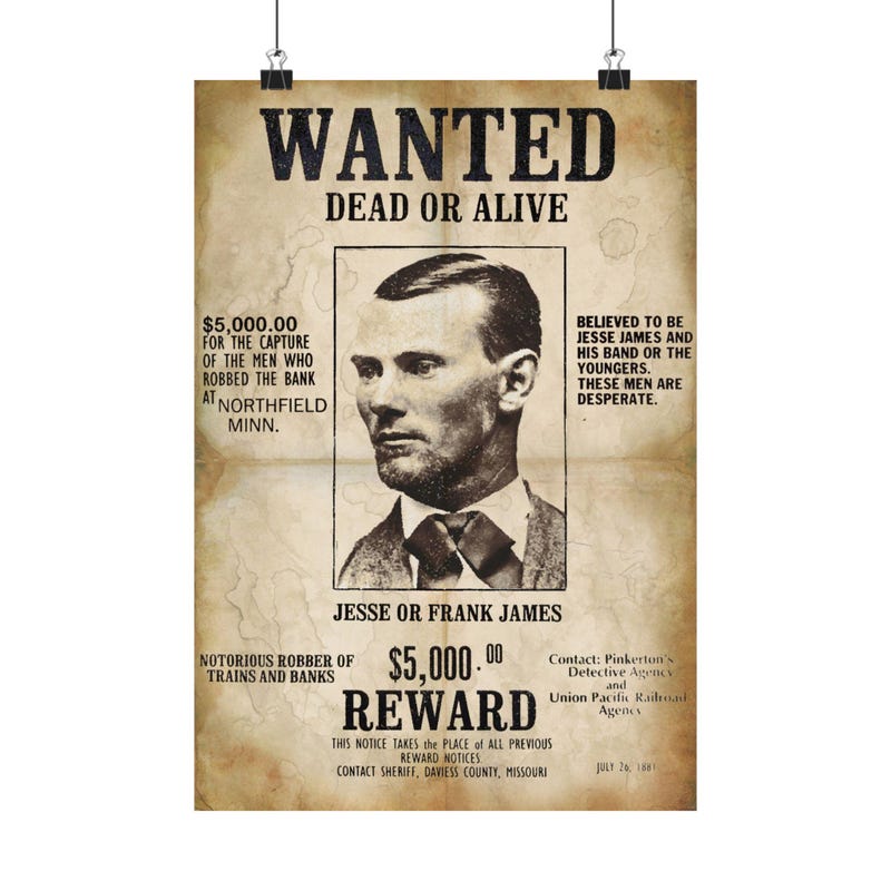 Old West Outlaw Wanted Posters - Etsy
