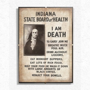 I am Death aged reproduction poster - Art Print A4 size.