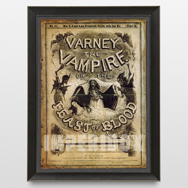 Varney der Vampir Penny Dreadful Cover - Hand gealterte Reproduktion