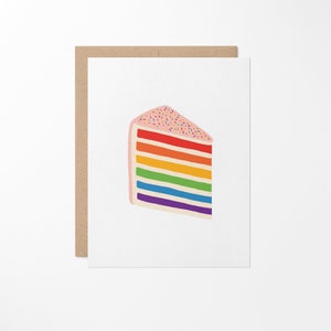 Rainbow Cake Birthday Card // Minimalist birthday card // Happy Birthday Greeting Card // Rainbow Pride Birthday Card // Blank Birthday Card