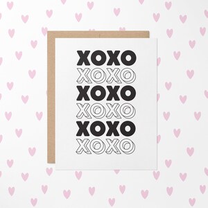 Carte de vœux XOXO // Carte Saint-Valentin // Galentines // Saint-Valentin // Carte Saint-Valentin // Carte Saint-Valentin mignonne // Carte de vœux d’amour