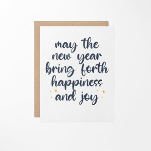 Carte de vœux bonheur et joie // Carte du Nouvel An // Carte de bonne année // NYE // Résolution du Nouvel An // Réveillon du Nouvel An
