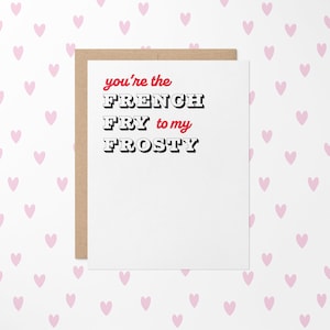 Wendy&#39;s Frosty Greeting Card // Valentine Card // Valentine&#39;s Day // Valentine&#39;s Day Card // Funny Valentine&#39;s Card // French Fry Valentine