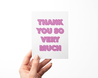 Thank you very much ♡ Thank you very much lettering poster card print cute vector