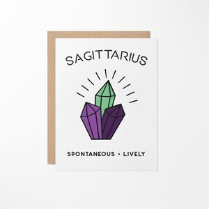 Carte de voeux de pierres précieuses du zodiaque Sagittaire // Sagittaire // Carte d'anniversaire Sagittaire // Sagittaire // Fête du Sagittaire // Anniversaire du zodiaque