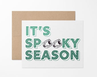 Halloween Greeting Card // Spooky Season Card // Spooky Cards // Fall Card // Pumpkin Card // Latte Card // Scary Movie Card // Vampire Card