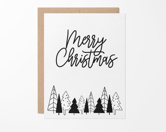 Christmas Tree Illustration Greeting Card // Christmas Card // Cute Christmas Card // Hand Drawn Tree //