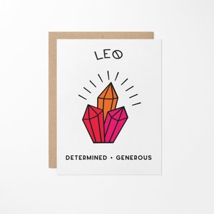 Leo Sternzeichen Edelstein Grußkarte // Leo Karte // Leo Geburtstagskarte // Leo Blanko Karte // Leo Party // Leo Sternzeichen Geburtstag // Leo Geburtstag