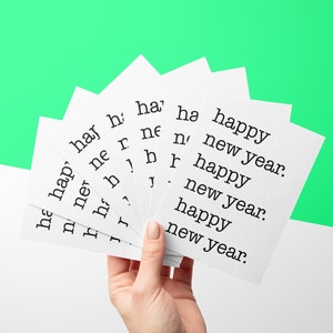 Carte de vœux de machine à écrire de bonne année // Carte du Nouvel An // Carte de bonne année // Carte de nouvel an simple // Carte NYE // Résolution du Nouvel An