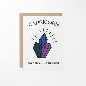 Carte de voeux Capricorne Zodiac Gemstone // Carte Capricorne // Anniversaire Capricorne // Carte Capricorne // Capricorne // Anniversaire du Zodiaque Capricorne