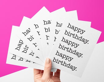 Happy Birthday Typewriter Greeting Card // Happy Birthday Card // Birthday Card // Minimalist Birthday Card // Cute Happy Birthday Card