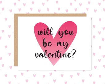 Be My Valentine Mini Greeting Card // Valentine's Day Card // Cute Valentine's Card // Valentines Card // Coworkers Cards // Mini Card