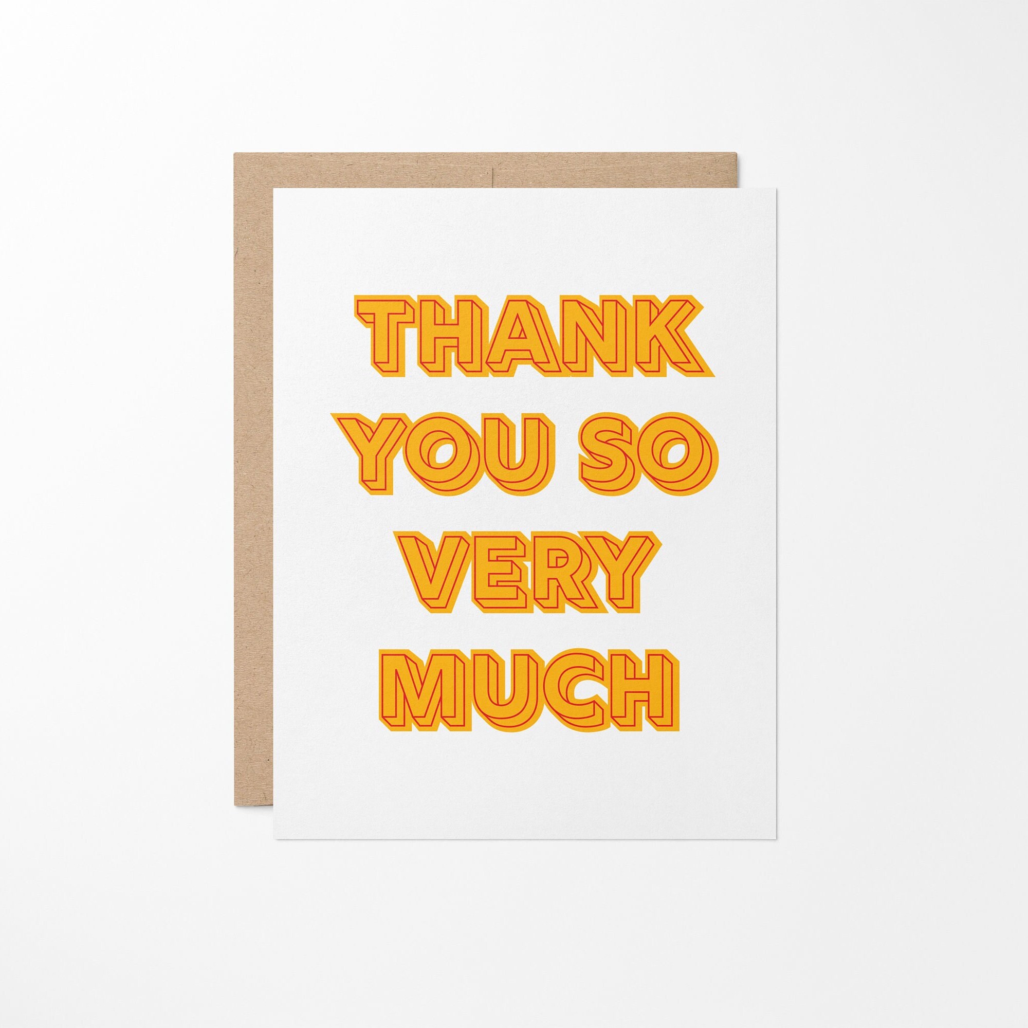 Thank You so Very Much Greeting Card // Thank You Card // Thank