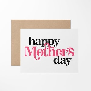 Happy Mother&#39;s Day Greeting Card // Mother&#39;s Day Card // Cute Mother&#39;s Day Card // Happy Mother&#39;s Day // Blank Mother&#39;s Day Card