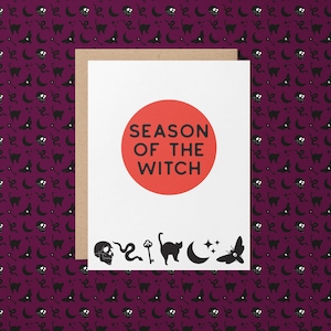 Halloween Season of the Witch Greeting Card // Halloween Card // Spooky Card // Witch Card // Spooky Greeting Card // Witch Season