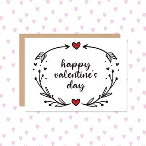 Happy Valentine&#39;s Day Mini Greeting Card // Valentine&#39;s Day Card // Cute Valentine&#39;s Card // Valentines Card // Coworkers Cards // Mini Card