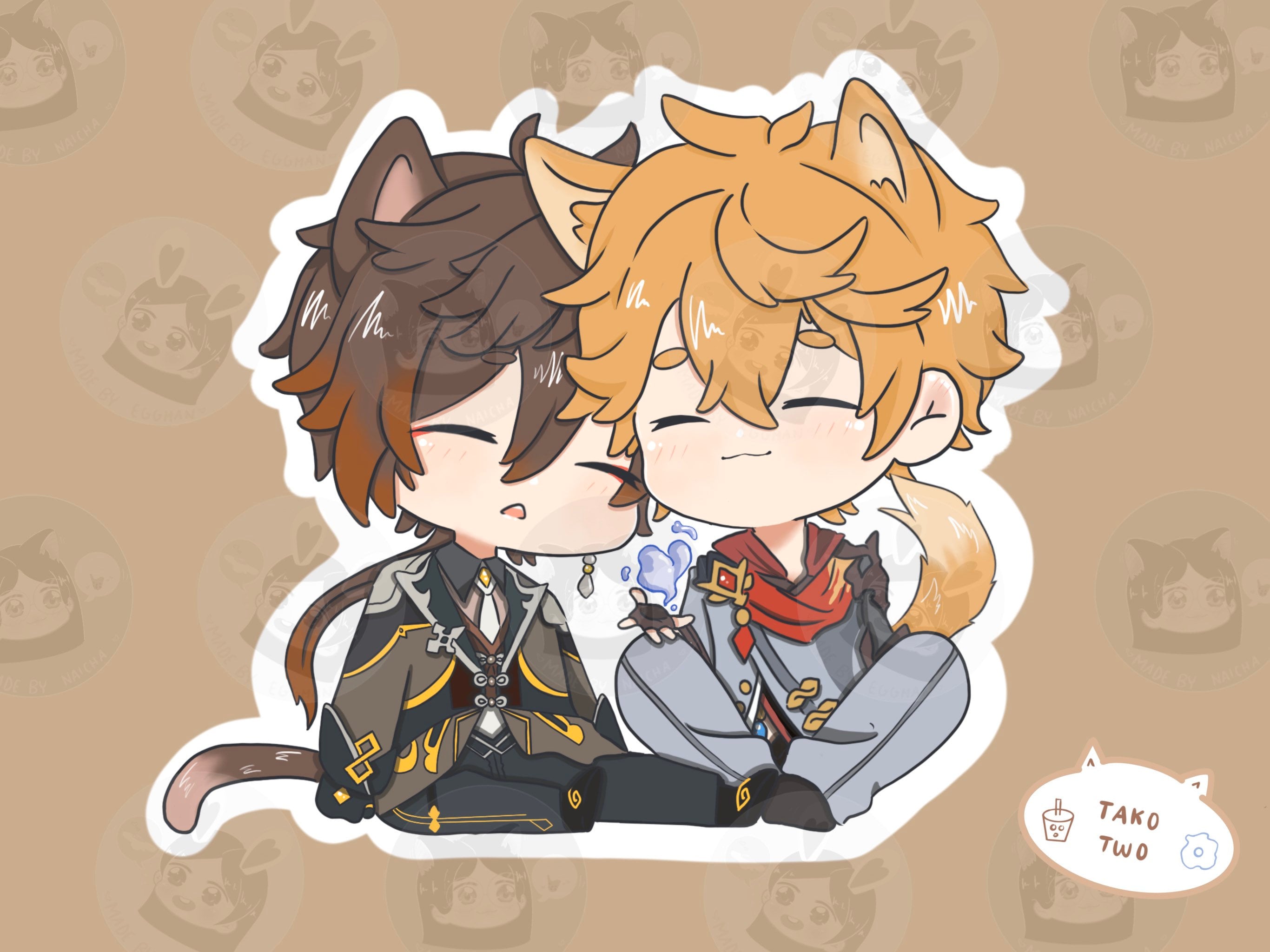 Childe X Zhongli Sticker Etsy