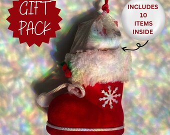 Santa boot gift pack | bulk Christmas gifts | Christmas tree hangers | mini Christmas decorations | mini Santa