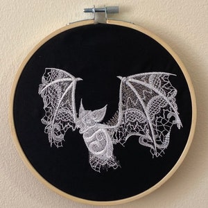 Spitze Halloween Fledermaus fertige Embroidery Hoop