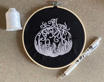 Lace Pumpkin Gothic Embroidery