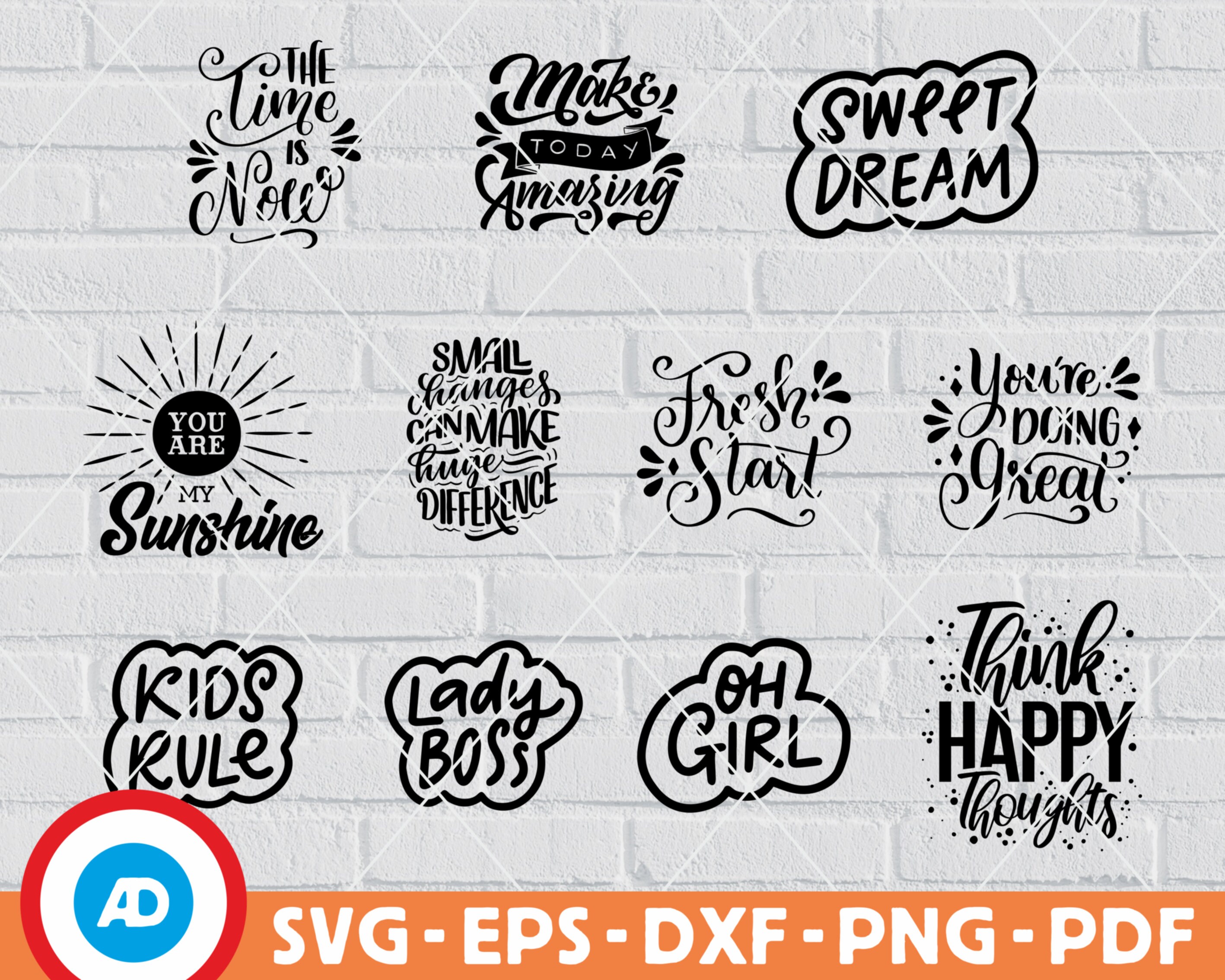 37 Inspirational Quotes SVG BUNDLE Svg Eps Dxf Pdf Png Hand - Etsy