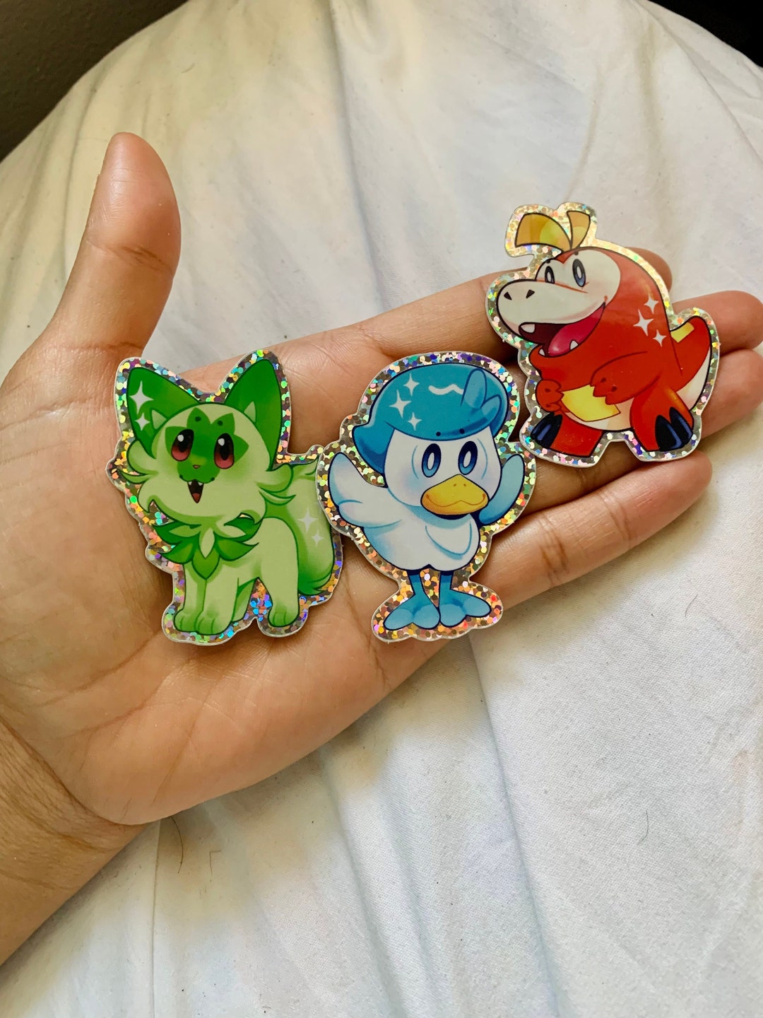 Pokémon Gen 9 Starters Stickers! | Glitter Stickers | Cute | Fuecoco ...