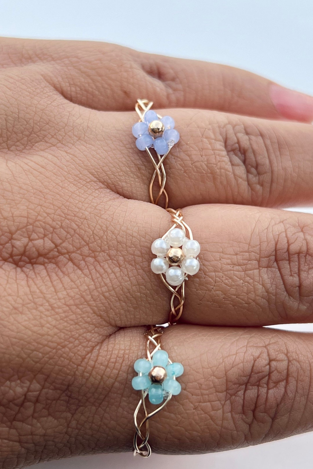 Cute Braided Wire Rings, Flower Wire Ring, Dainty Rings - Etsy