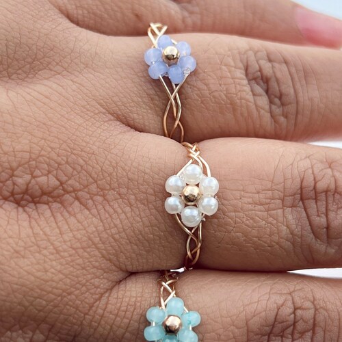 Cute Braided Wire Rings Flower Wire Ring Dainty Rings - Etsy