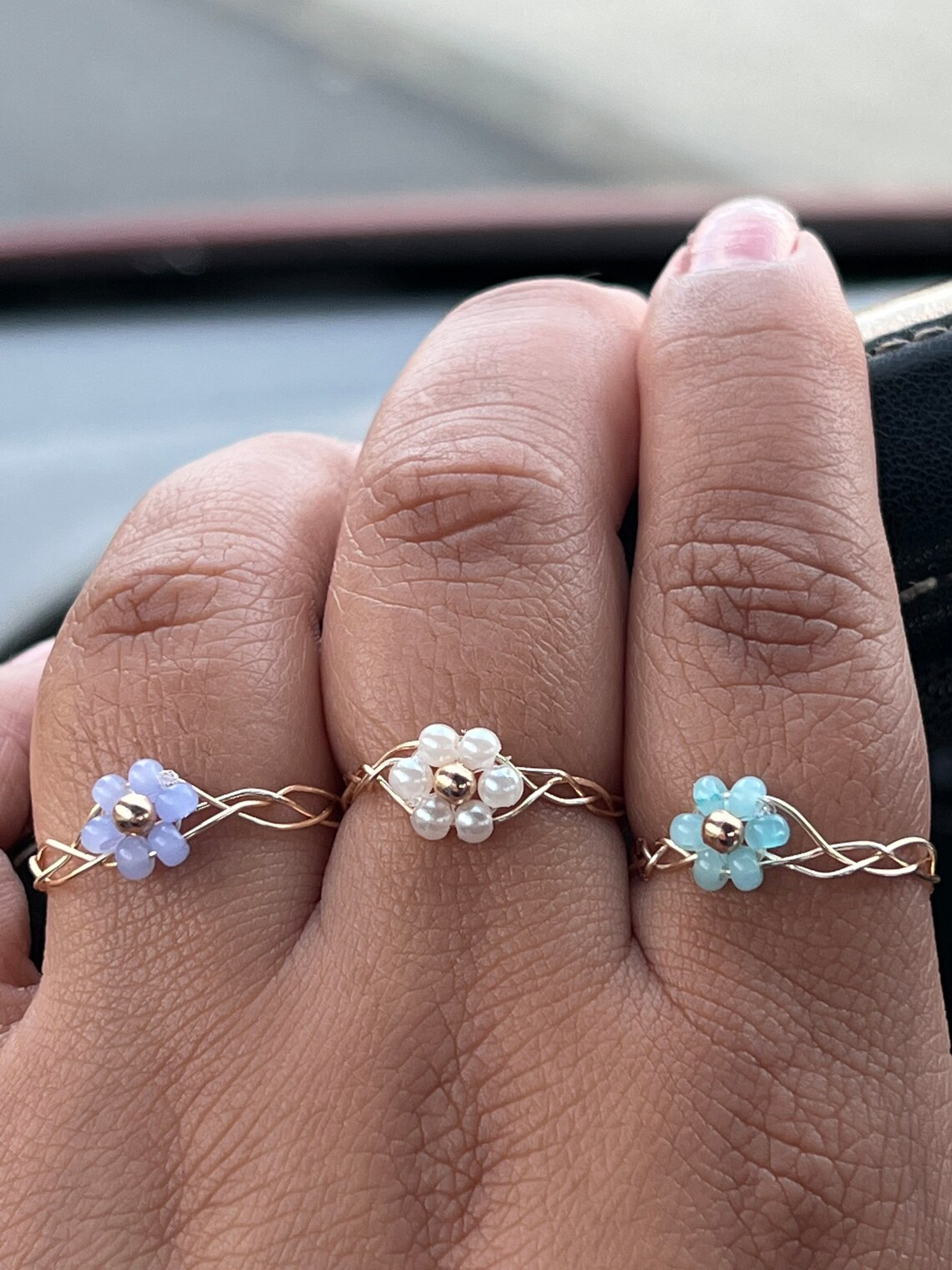 Cute Braided Wire Rings Flower Wire Ring Dainty Rings Etsy
