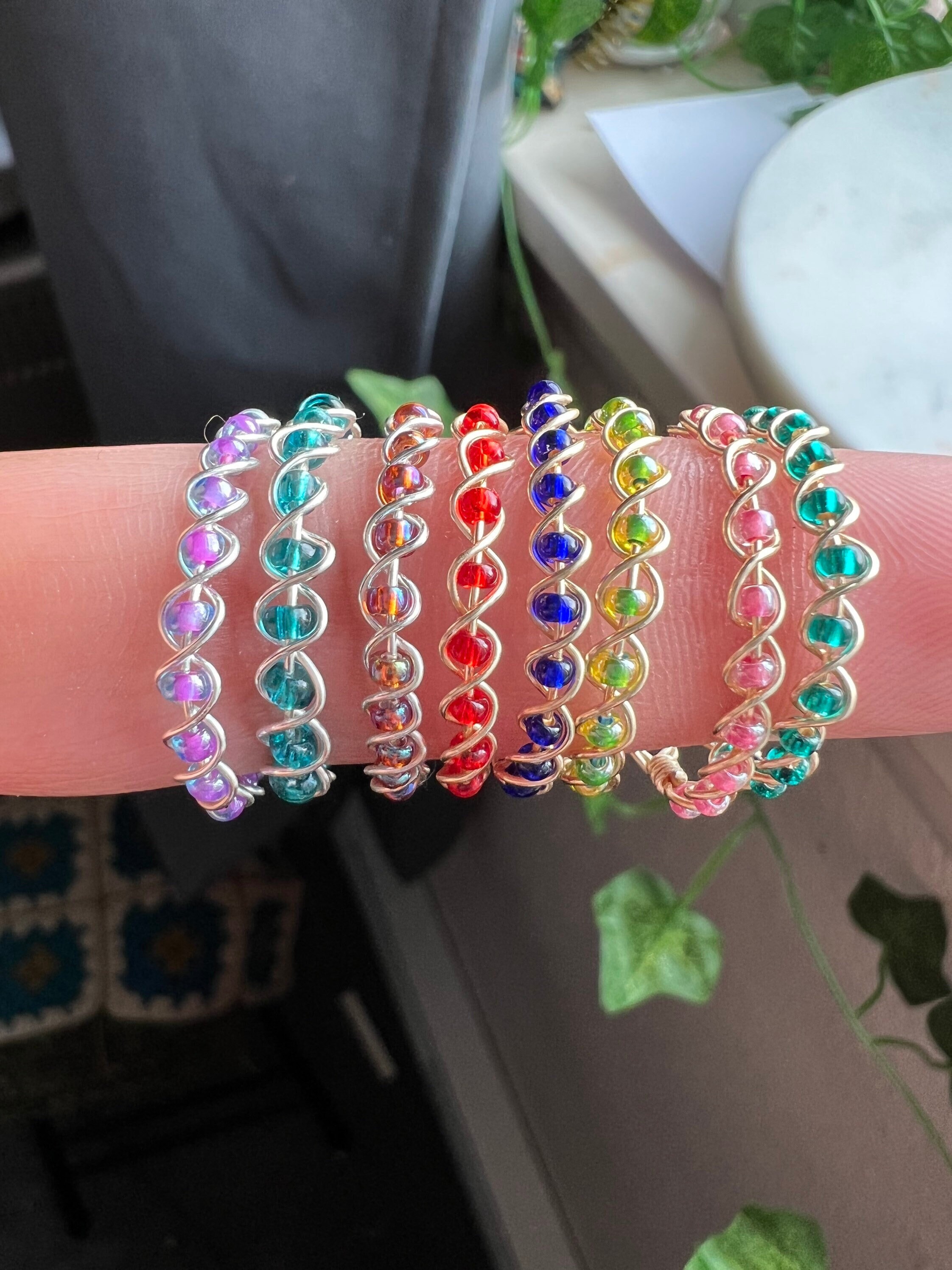 Braided Wire Rings Seed Bead Wire Ring Wire Wrapped Rings - Etsy