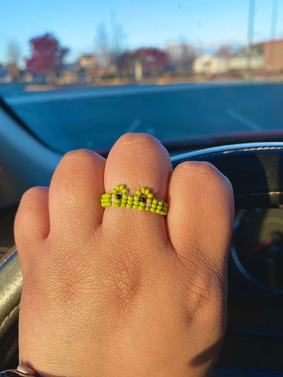 Cute Frog Ring Trendy Frog Ring Beaded Ring Y2K jewelry