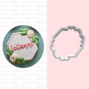 Floral hexagon cookie cutter