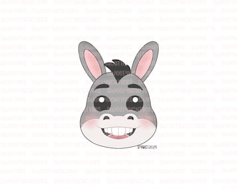 Donkey B cookie cutter, Character cookie cutter, fondant cookie cutter
