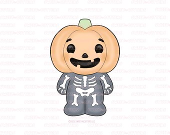 Boy Pumpkin Head - cookie cutter, Fondant cookie cutter, Halloween cookie cutter,