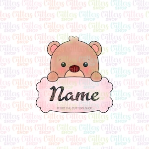 Bear plaque cookie cutter
