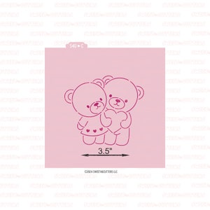 Bear Couple PYO Cookie Stencil