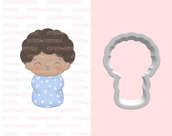 Swaddled Baby Boy Cookie Cutter, baby shower cookie cutter, newborn cookie cutter, cute baby cookie cutter