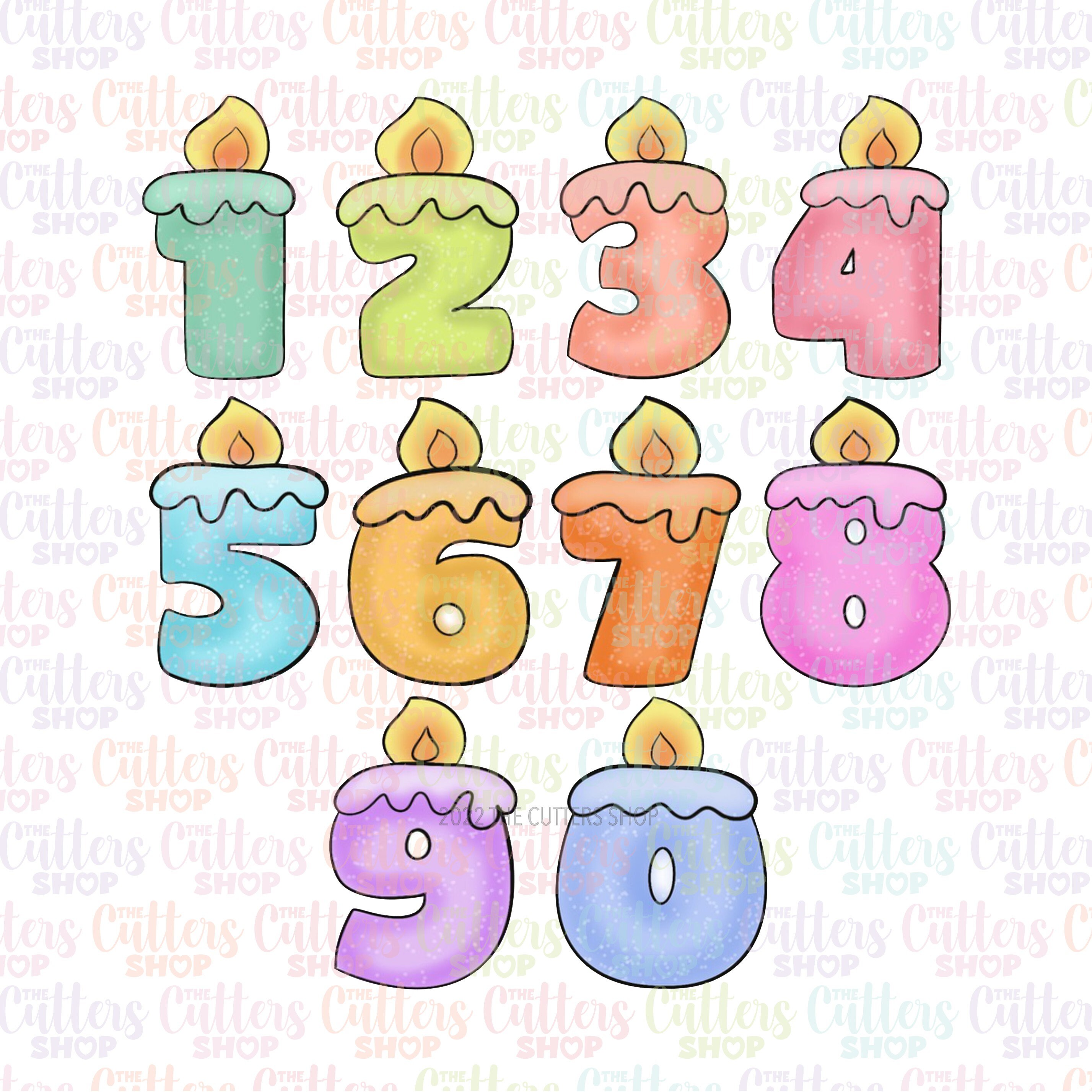 Rustic Candle Numbers Candles Numbers Cookie Cutter - Etsy